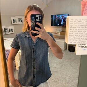 GAP Blue Denim Button-Up Shirt